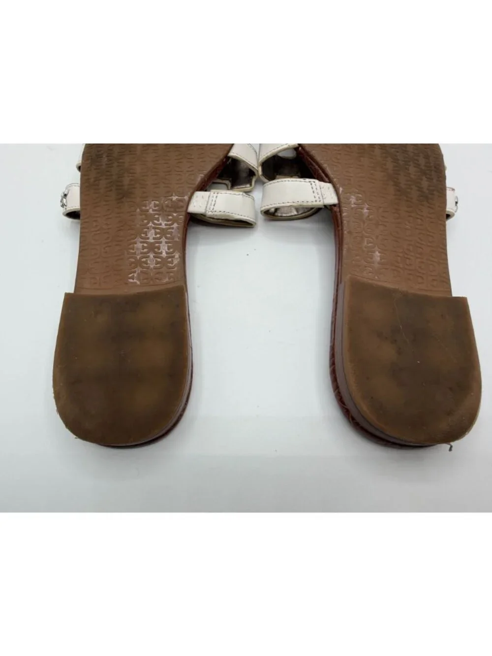 Sam Edelman Bay Slides Sandals White Leather Women Size 9M Cutout Logo Strap